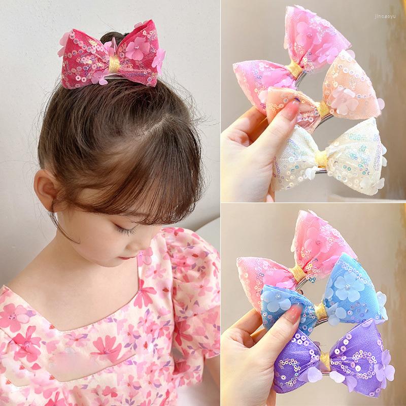 

Hair Accessories 1PC Sequin Flower Lace Mesh Bow Cute Clips For Gilr Hairpins Headbands Fashion Barrettes Kid Headdress, Pink