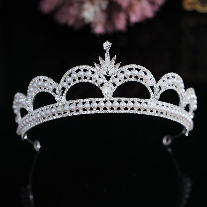 

Hair Clips & Barrettes Baroque Pearl Wedding Crown Bridal Headpiece Woman Rhinestone Crystal Tiaras Bride Party Crowns Accessories