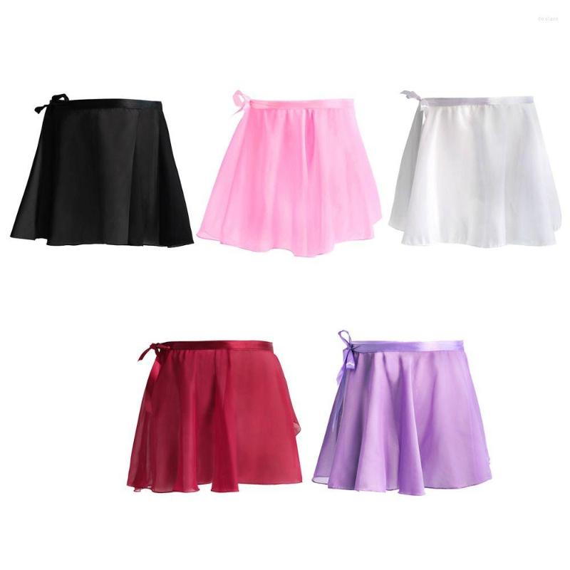 

Stage Wear Practice Dancing Dress Pure Color Leotard Dance Skirt Ballet Lace-up Chiffon Skirts, Purple