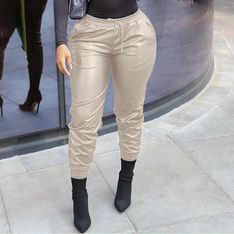 

Women' Pants Artificial Leather Women' Elegant Pencil Pu, Black