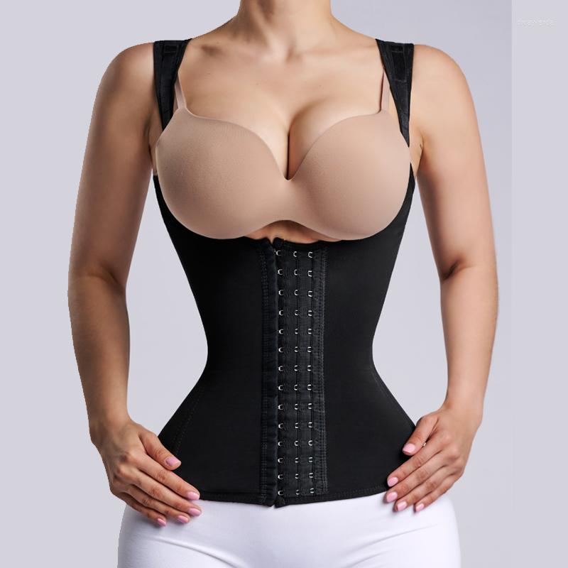 

Women' Shapers Eye N Hook Corset With Straps Slimming Body Shaper Woman Flat Belly Colombianas Waist Trainer Tummy Control Belt, Beige