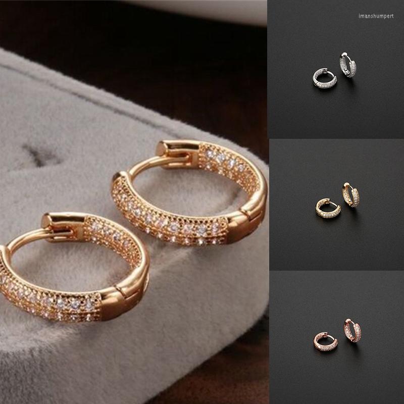

Hoop Earrings Charm Crystal Simple Women Huggie Fashion Jewellery Plated