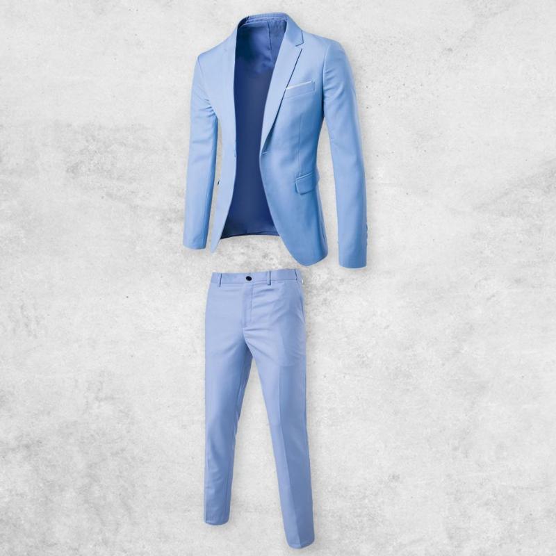 

Men's Suits 1 Set Jacket Trousers Pockets Male Fine Stitching Slim Fit Lapel Blazer Pants Formal Suit For Business, Khaki