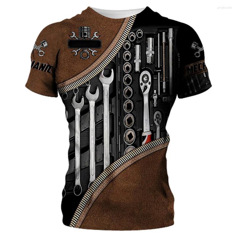 

Men's T Shirts Summer Men's Machine T-shirts Fashion Mechanic 3D All Over Print Tops Unisex Loose Streetwear Casual Sports Shirt, A01-zx000814