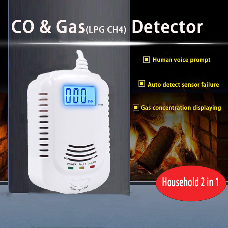

Alarm Accessories Home Security Fire CO Gas Leak Detector Combustible Propane Butane Methane Natural Sensor Anti fire Warning EU Plug 230414