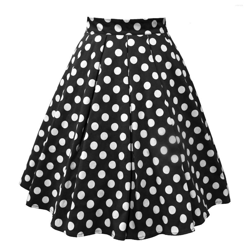 

Skirts 2023 Spring Summer Vintage Swan Print A-Line Pleated Skirt High Waist Luxury Fashion With Elastic Female Streetwear
