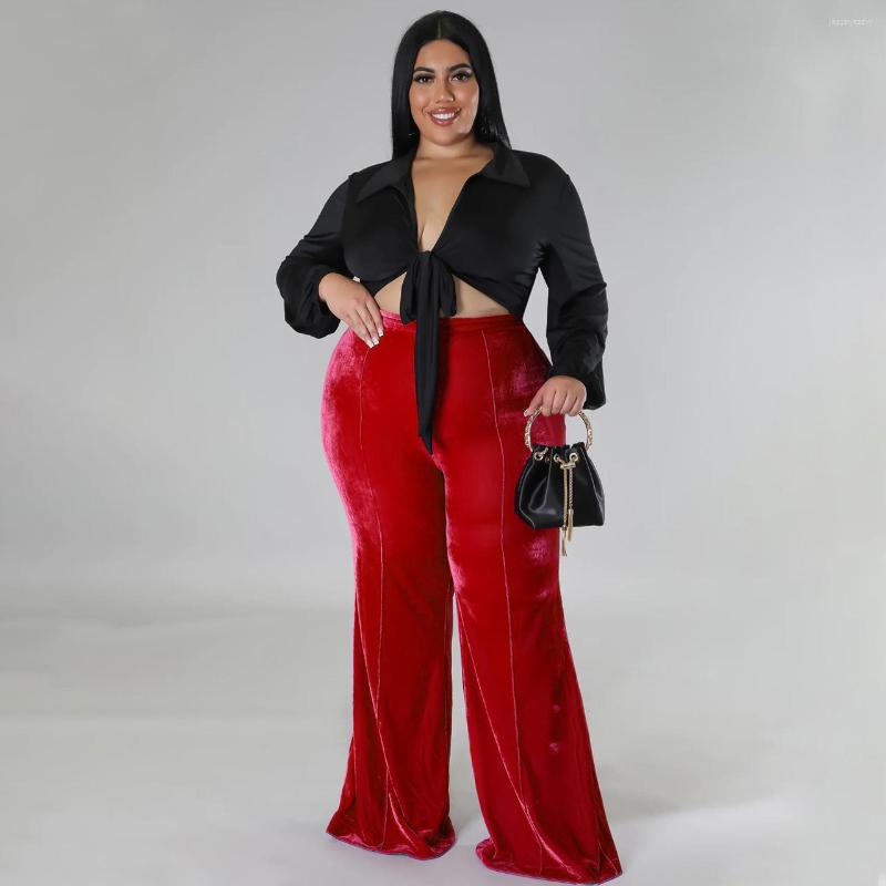 

Pants Perl Plus Size Korean Fleece Micro-length For Women High Waist Casual Trousers Velvet Capris Warm Clothing Streetwear, Black