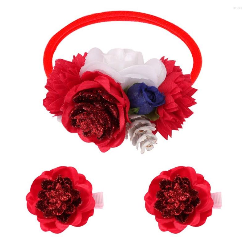 

Hair Accessories Girls Set Chiffon Flower Clips Pins Headband Turban Kids Baby For Toddlers Children Hairpin Headwear