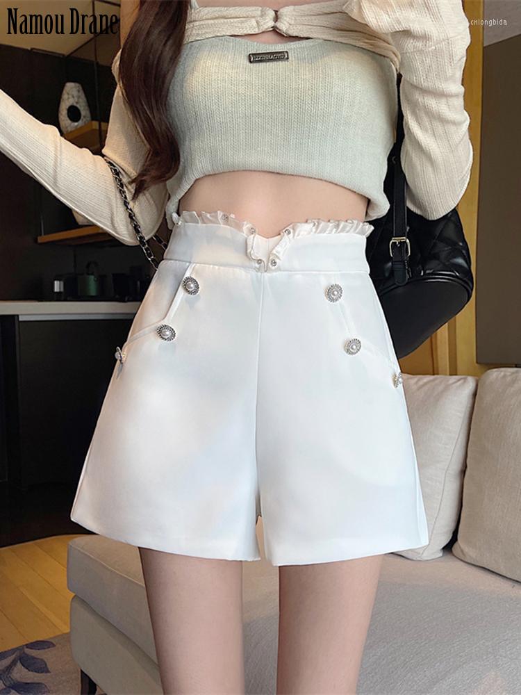 

Women' Pants Beaded Suit Shorts Women' Summer High Waist A-word Wide Leg Spring And Autumn Casual 2023 Streetwear Women, Black