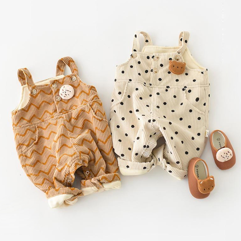 

Overalls 0-24M Baby Boys Girls Jumpsuit Super Cute Bear Overalls Kid Casual Suspender Trousers Toddler Children Warm Strap Corduroy Pants 230414, Black