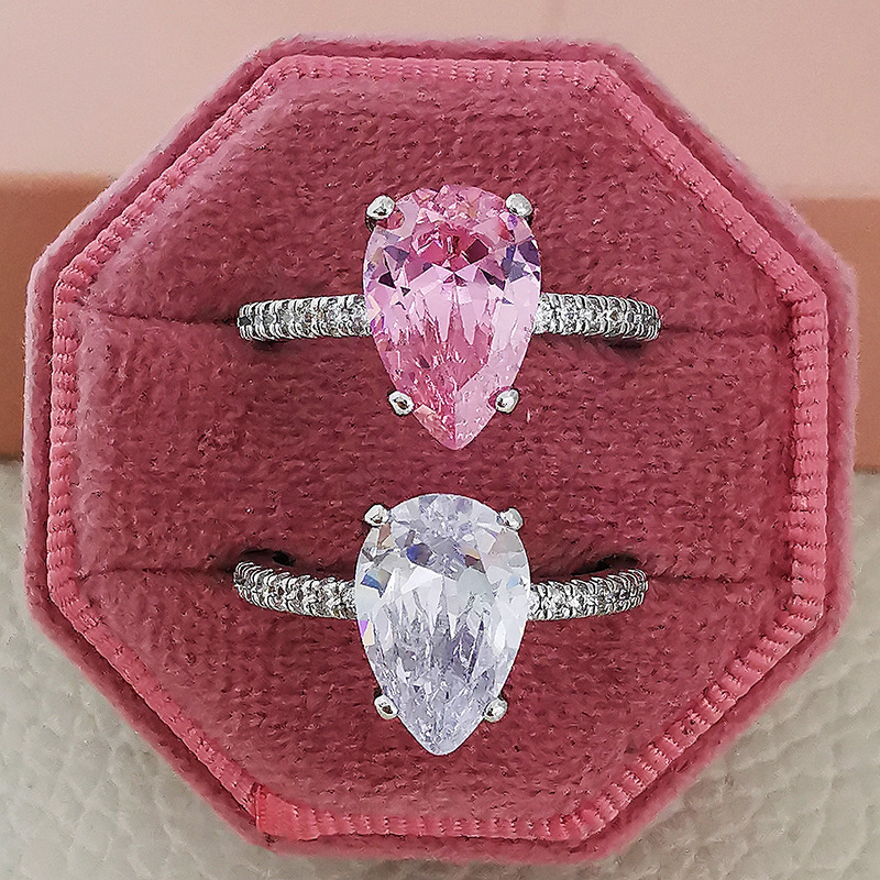 

Romantic Water Drop Ring 925 Sterling silver Engagement Wedding Band Rings for Women Bridal Diamond Promise Party Jewelry Gift