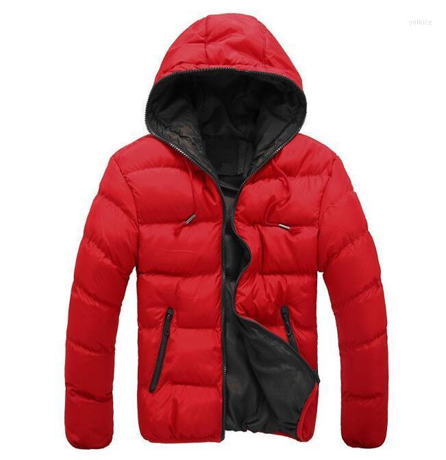 

Men' Down Fashion Hooded Warm Casual Coat Contrast Color Design Thicken Parka Mens Winter Jackets And Coats Zipper Pocket Clothes, 01