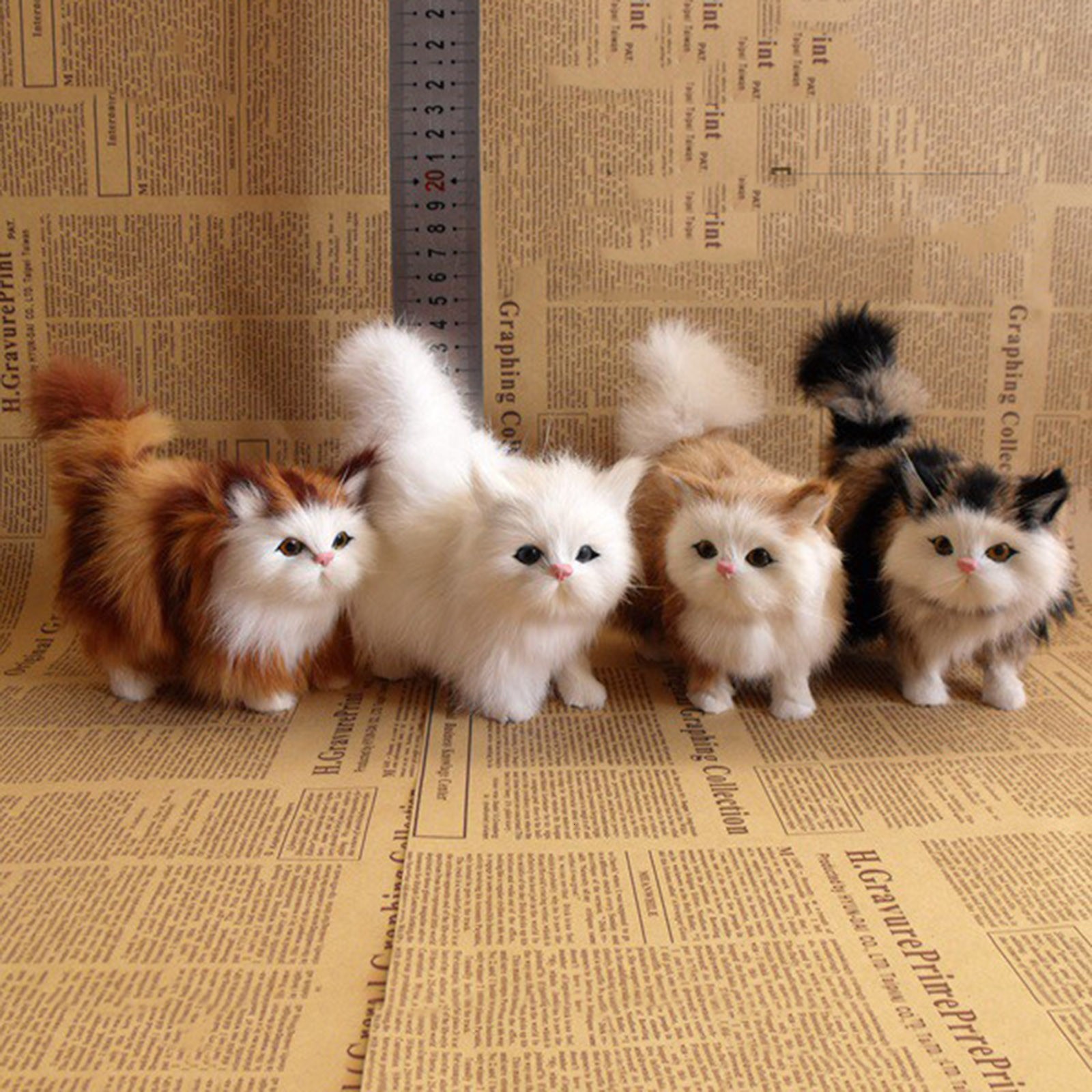 

Electric/RC Animals Realistic Cat Plush Toys Lifelike Fur Furry Stuffed Cat Dolls Simulation Kitten Models Animals Birthday Christmas Gift For Child 230414