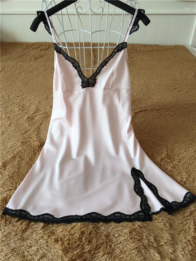 

Women's Sleepwear Fashion Women's Summer Nightwear Nightgown Nightdress With Spaghetti Straps Mini Sleeveless Plus Szie, Pink