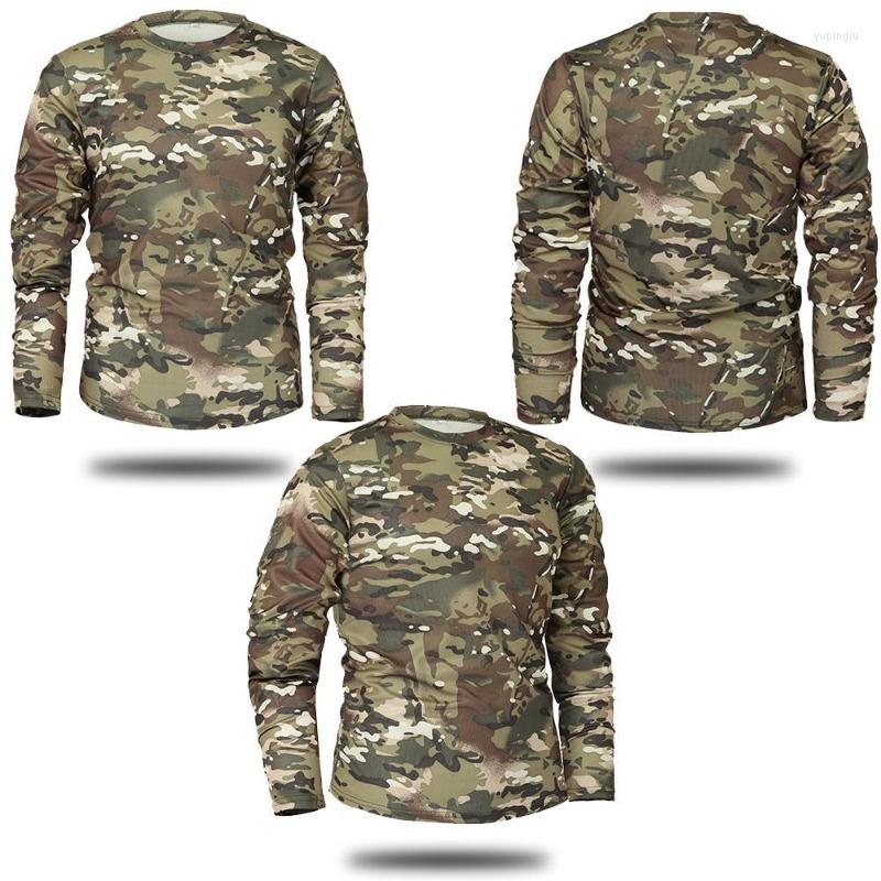 

Men's T Shirts Summer Outdoor Tactical Clothing Slim Breathable Fan Long Sleeve Quick Dry T-shirt, Army green
