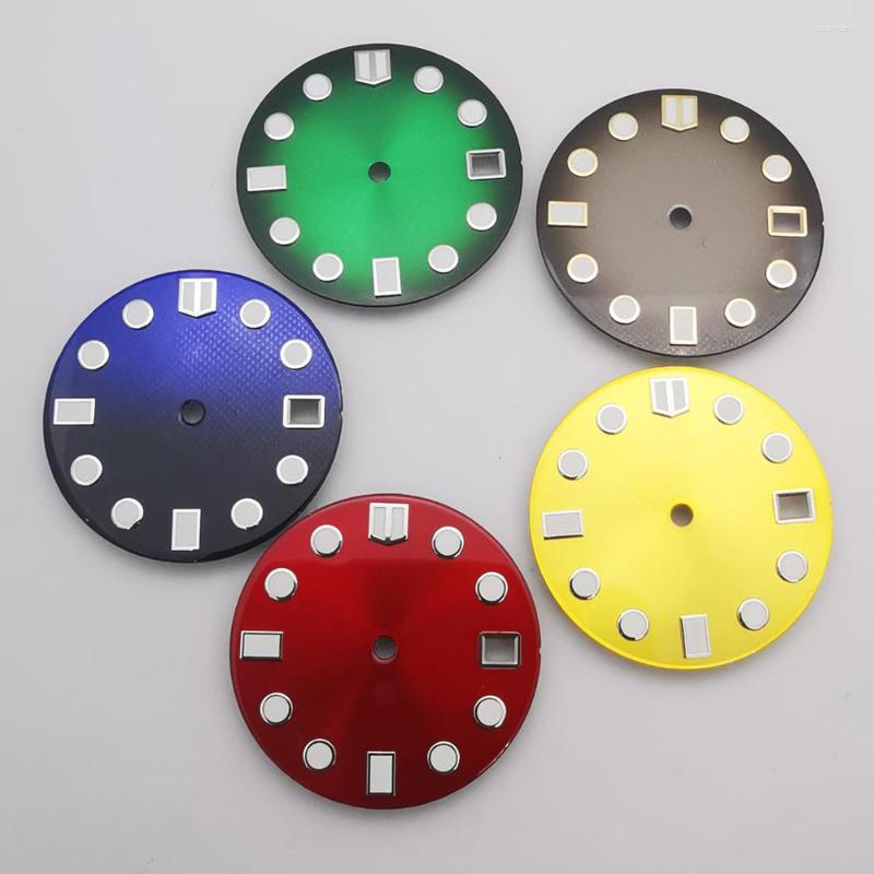 

Watch Repair Kits 28.5mm Smooth Black Blue Red Green Dial Luminous Fit NH35 Movement