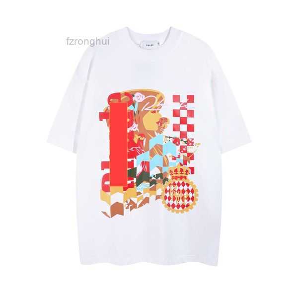 

Rhude Print T-Shirt 2023 | Unisex Loose Fit Summer Tee with Colorful Pattern and Beauty Print | Men' & Women' Fashion