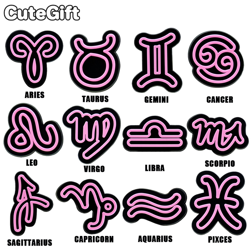 

Shoe Parts Accessories 1pcs 12 Croc Charms for Women Girls Jeans Pisces Taurus Leo Decorations Pins Kids 230414