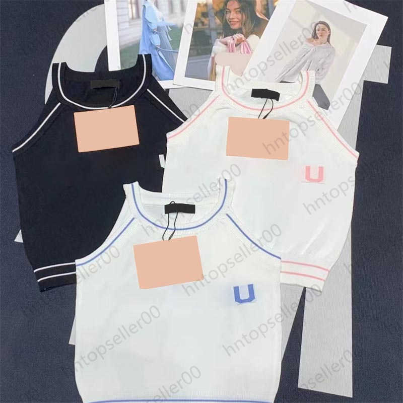 

Fashion Womens Tanks Spring Summer Designer Leisure Luxury Classic Blue White Stripe Brand Letter Logo Printed Hanging Neck Design Sleeveless Tank Top, 10