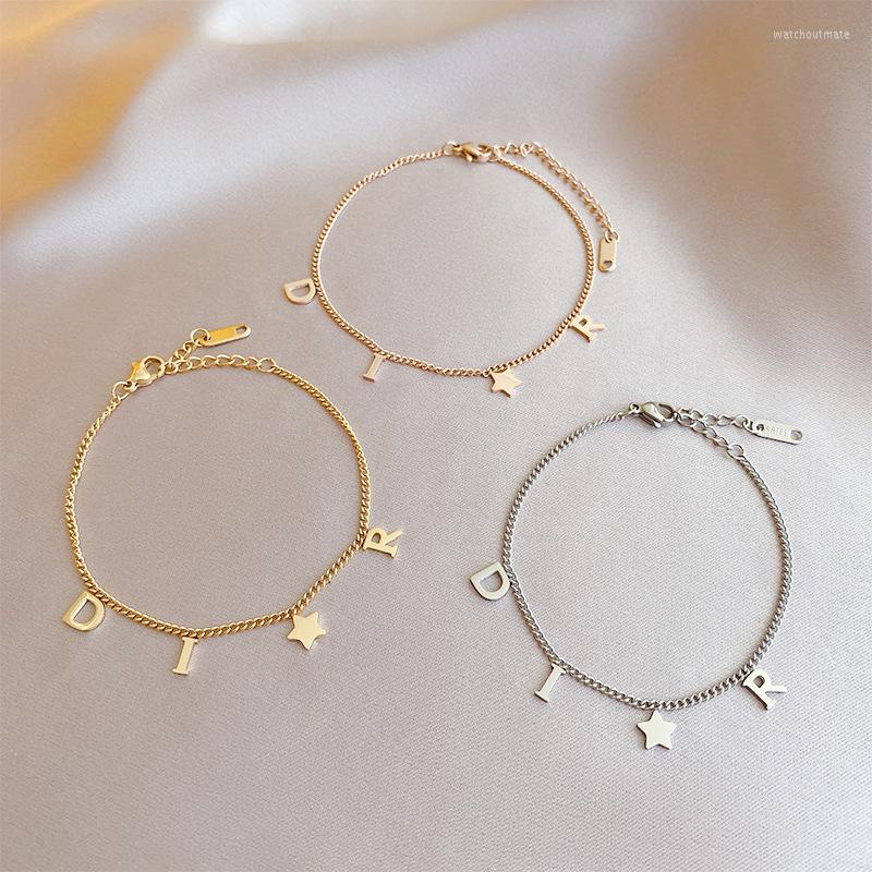 

Charm Bracelets G&D Star Chain Bracelet For Women Luxury Stainless Steel Tarnish Free Waterproof Original Gold Color Jewelry
