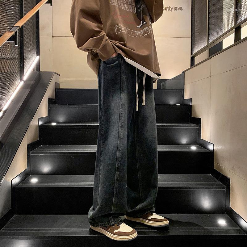 

Men' Jeans Spring Drop Straight Leg Men' Wash Gradient Korean Loose Versatile Fashion INS Student Harajuku Wide Long Pants