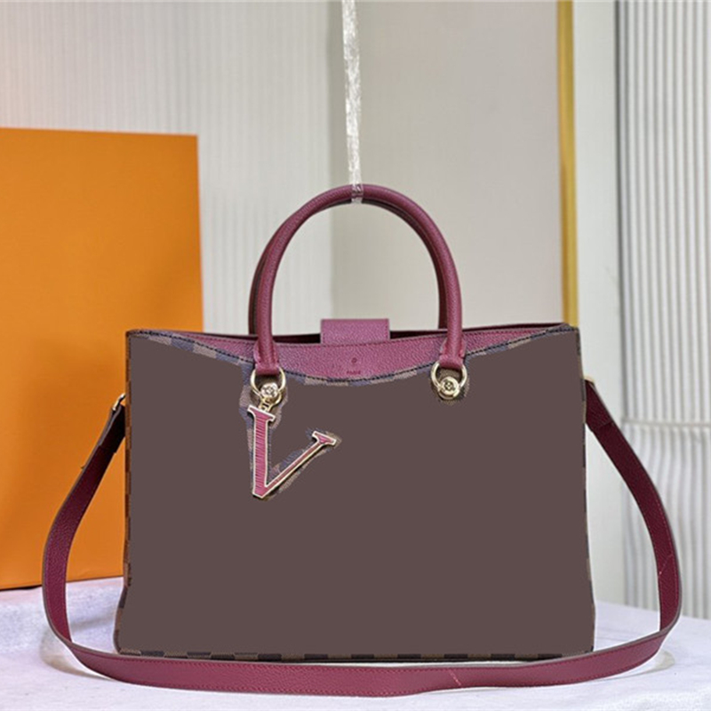 

DDesigner Luxury bags Riverside N40052 Handbag purse Damier Taurillon Reduvan in Lie de Vin Leather women luis Tote