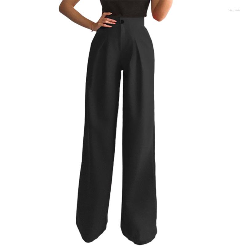 

Women's Pants High Waist Casual Trousers Women's Loose Spring Summer Wide Legs Slim Korean Fashion Female Suit Straight, Black