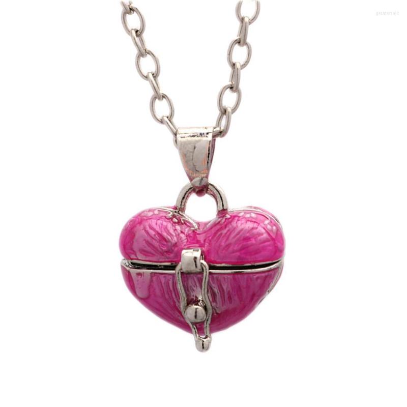 

Pendant Necklaces Brass Heart Openable Po Lockets Phase Box Ash Necklace Memorial Free Chain