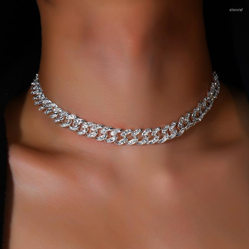 

Chains Stonefans Men Iced 8mm Cuban Necklace Stainless Steel Chain Jewelry Vintage Miami Man Rhinestone Accessories