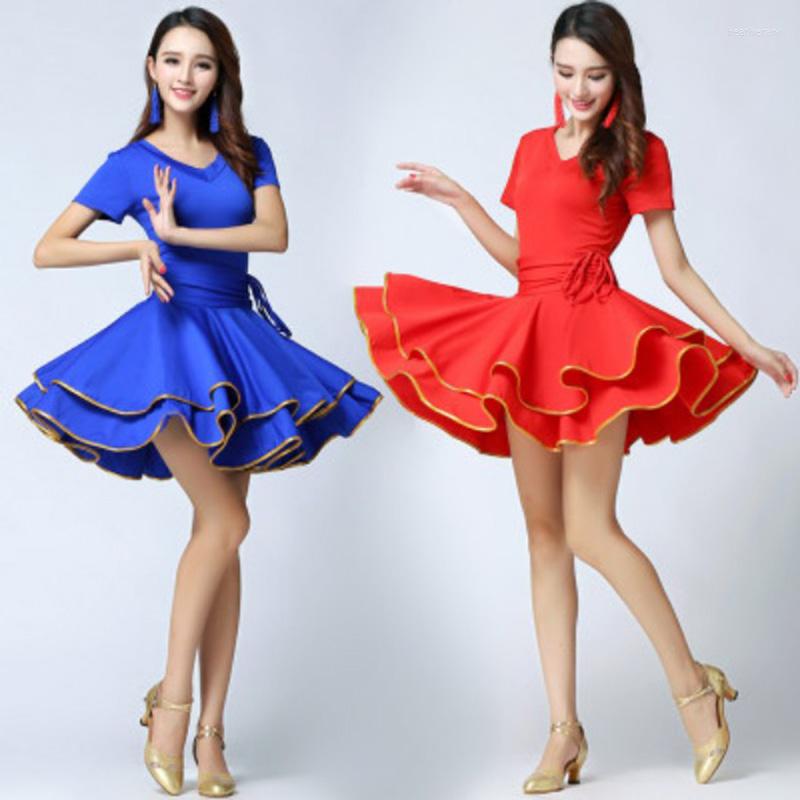 

Stage Wear Women Dance Ballroom Dress Samba Costume Sexy Party Dresses Sheer Mesh Stretchy One-piece Latin Rose, Blue