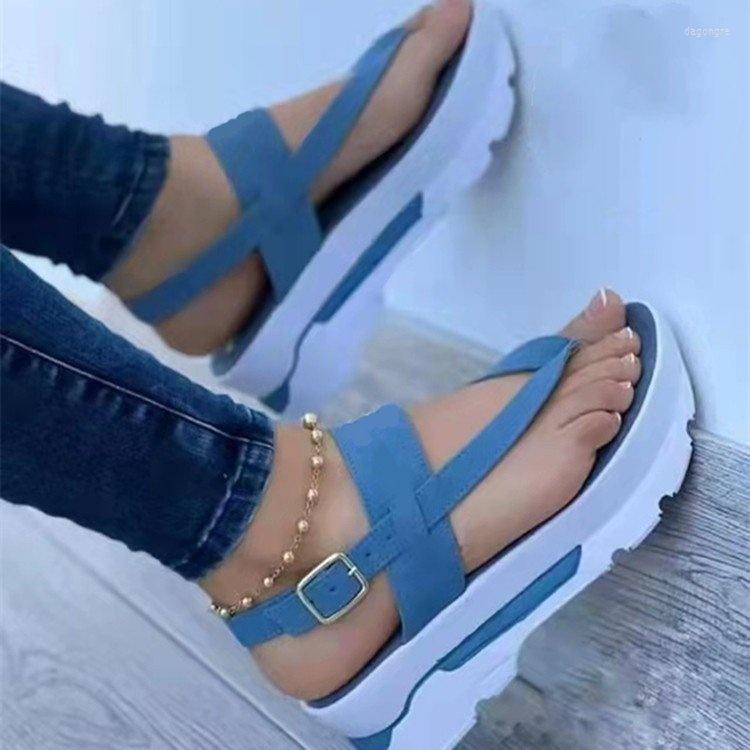 

Sandals 2023 Fashion Wedge Female Platform Buckle Strap Street Summer Shoes Punk Beach Wedges Women Chunky Sandalias De Mujer, Black