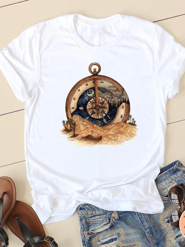 

Women' T Shirts Vintage Style Adventure Short Sleeve Print T-shirts Ladies Casual Clothing Women Clothes Fashion Female Graphic Tee, Sn33439
