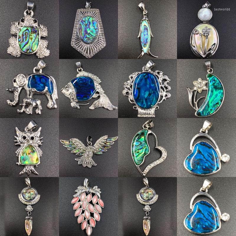 

Pendant Necklaces Fashion Jewelry Zealand Blue Abalone Shell Rhombus Art Bead WB686
