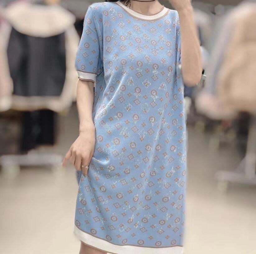 

23GG Designer Casual Dresses Knitted Loose Coat Blouse Dress With Pocket Lady Shirt Color-blocked Coats, 06