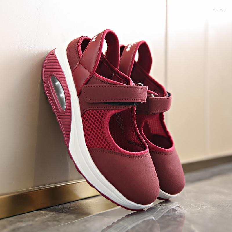 

Sandals 2023 Summer Shoes Mesh Women's Hollow Breathable Single Air Cushion Leisure Outdoor Sports, Black