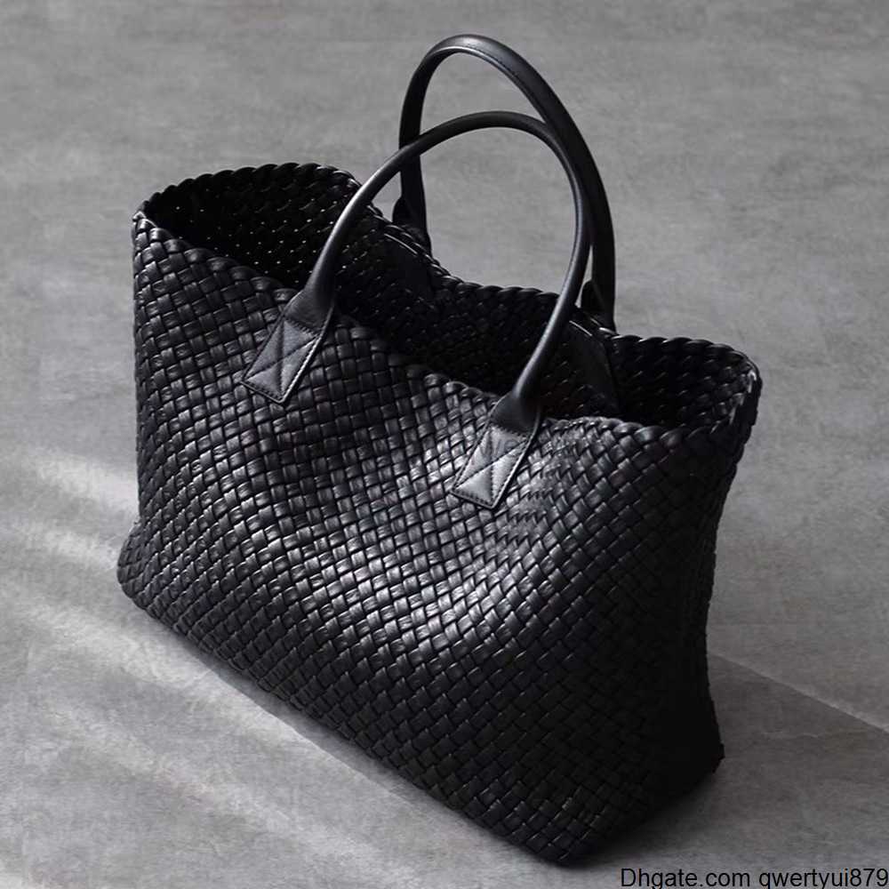 

qwertyui879 Oversized Women Tote High Quality PU Leather Knitting Shoulder Shopper Bags Luxury Woven Retro Female Large Purse Black 2021 New 413SMT, Brown