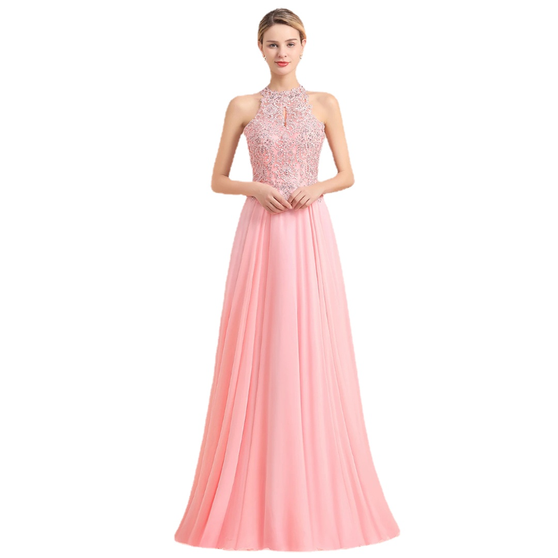 

FATAPAESE Elaborate Glitter Stons Crystal Halter Wedding Dresses A Line Gowns With Zipper Vestido De Novia Cat Girl, White