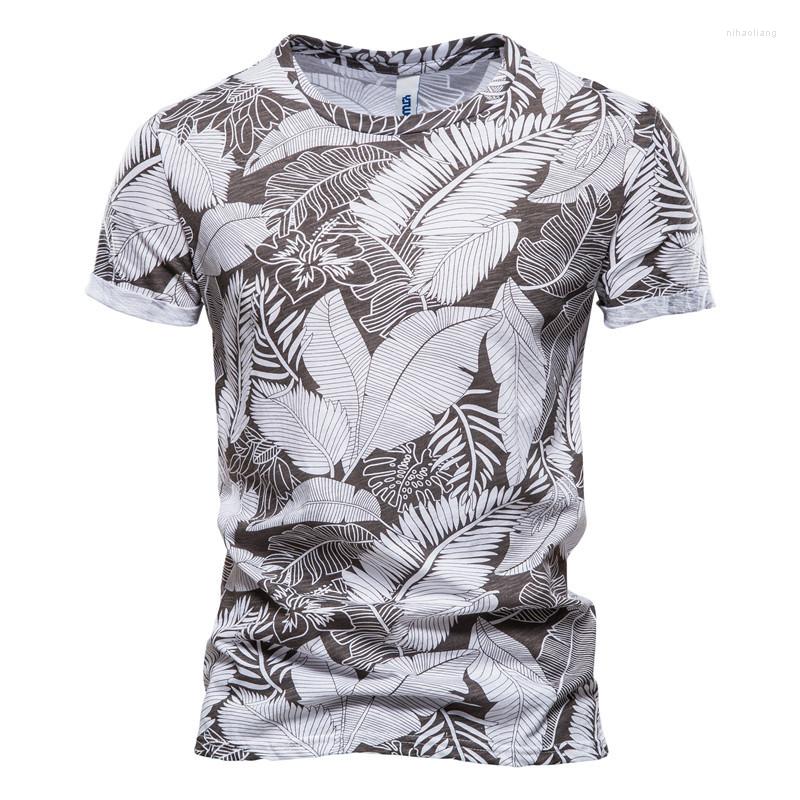 

Men' T Shirts Summer Men' T-shirt Slim Print Beach Short-Sleeved Casual Sports Stretch 2023, Brown