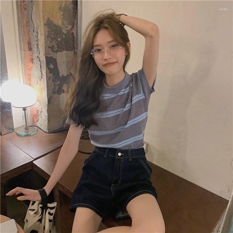 

Women' Shorts Real  Korean Version Summer Temperament Commuter Street Casual All-match Thin Basic Denim, Deep blue