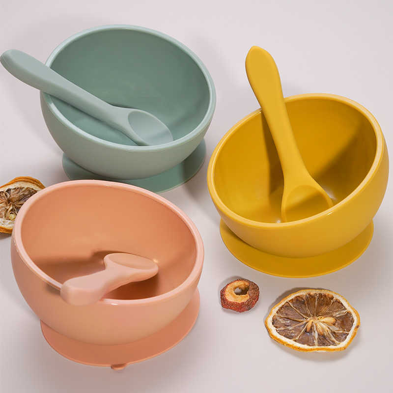 

Cups Dishes Utensils BPA Free Infant Feeding Tableware Set Baby Non Slip Sucker Bowl Toddler Training Plate With Soft Silicone Spoon. AA230413