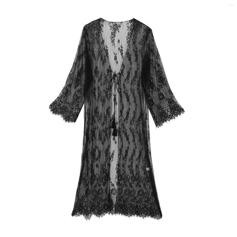 

Women's Blouses Women's Swimwear Cover Ups Blow Up Pool With Beach Bikini Blouse Sexy Lace Strap Sunscreen Long Pants Sheer, Black