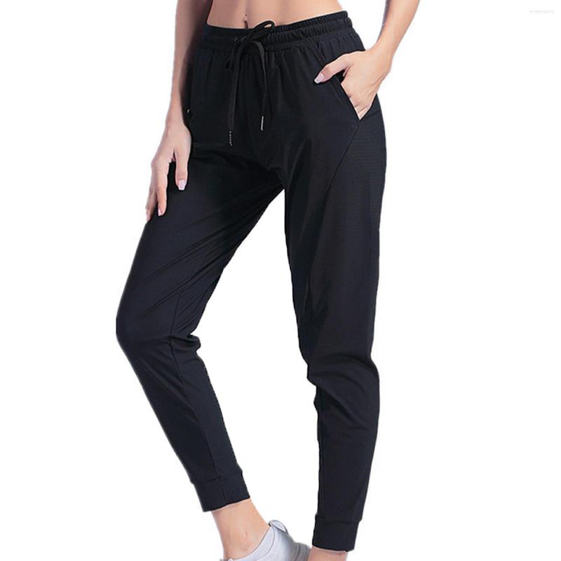 

Women' Pants Women Sweatpants Ankle Length Soft For Jogger Fitness Elastic Waist Casual Drawstring Daily Thin Gym Breathable With Pocket, Black