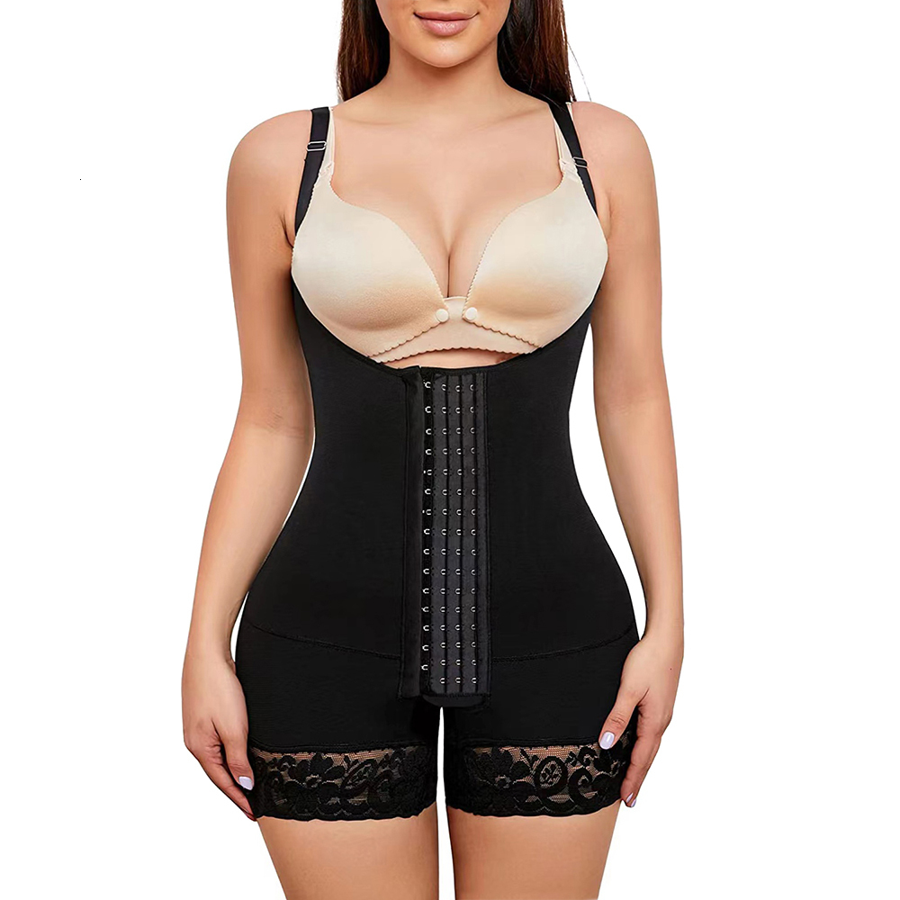 

Women's Shapers Fajas Body Shapewear Reducing Girdles Binder Shaper Slimming Bodysuit Sheath Flat Belly Bustiers Bodices Women Corsets Underwear 230414, Black