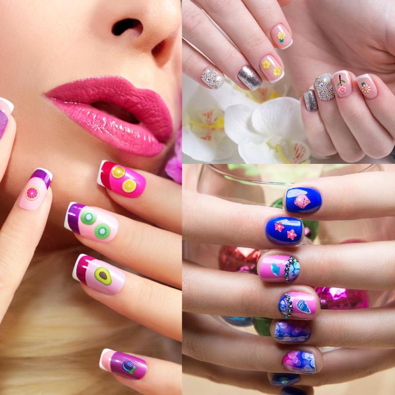 

Nail Art Decorations 12 Grids/Piece Fruit Series Summer 3D With Avocado Grape Watermelon Strawberry Suitable For Decoration