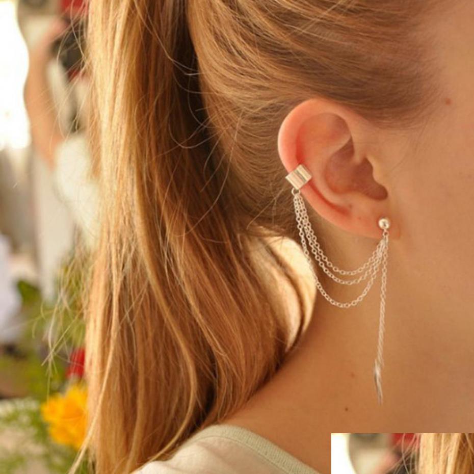 

Dangle Chandelier Novelty Leaves Earrings Long Tassels Ear Clip Sier Gold Color Stud For Women Gift Jewelry Dhs Drop Delive Dhgarden Dhw48