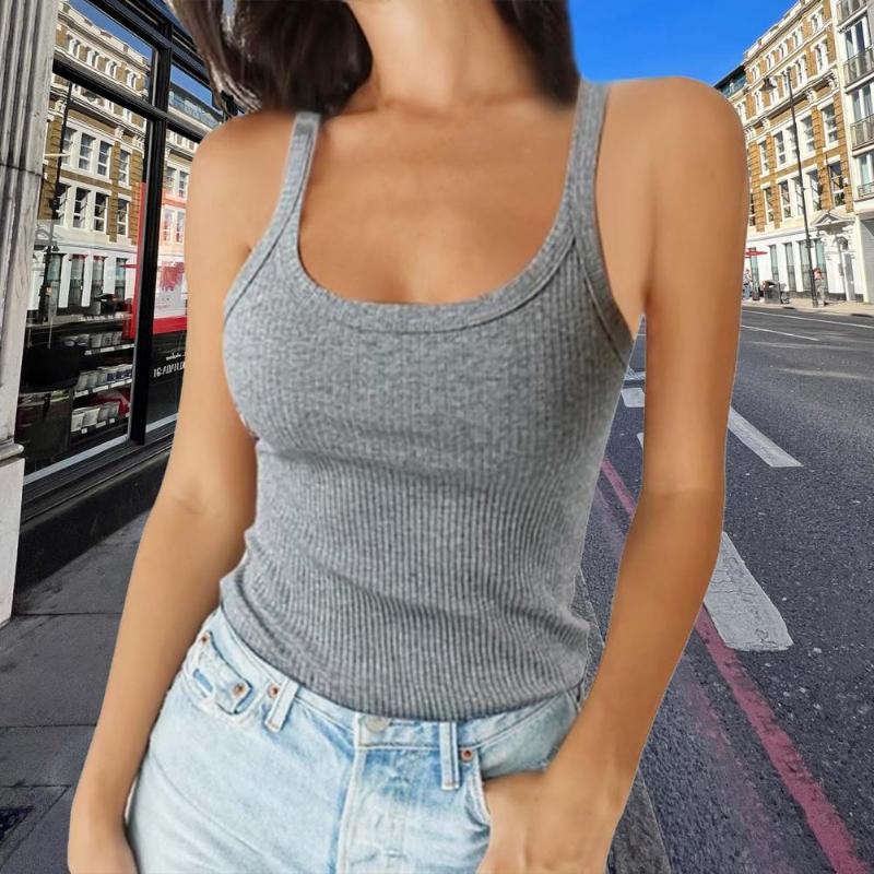 

Women's Tanks Chic Backless Summer Camisole Women Vest Soft Keep Cooling, Black