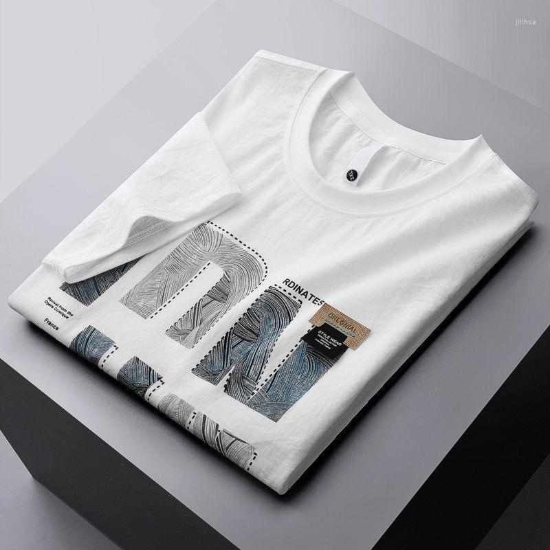 

Men's T Shirts Summer Fashion Print Round Neck Short Sleeve T-shirt For Men 2023 Youth Casual Ice Silk Breathable Half Luxury Top, Apricot color