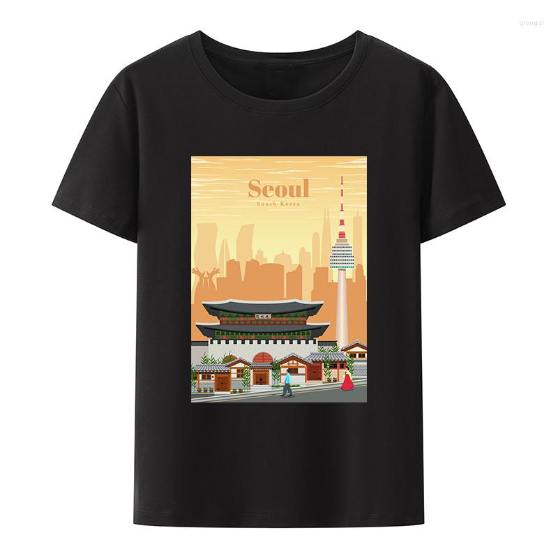 

Men' T Shirts Seoul South Korea Cotton T-shirt Travel Commemorative Anime Style Breathable Leisure Men Clothing Mens Clothes Creative, 0610493