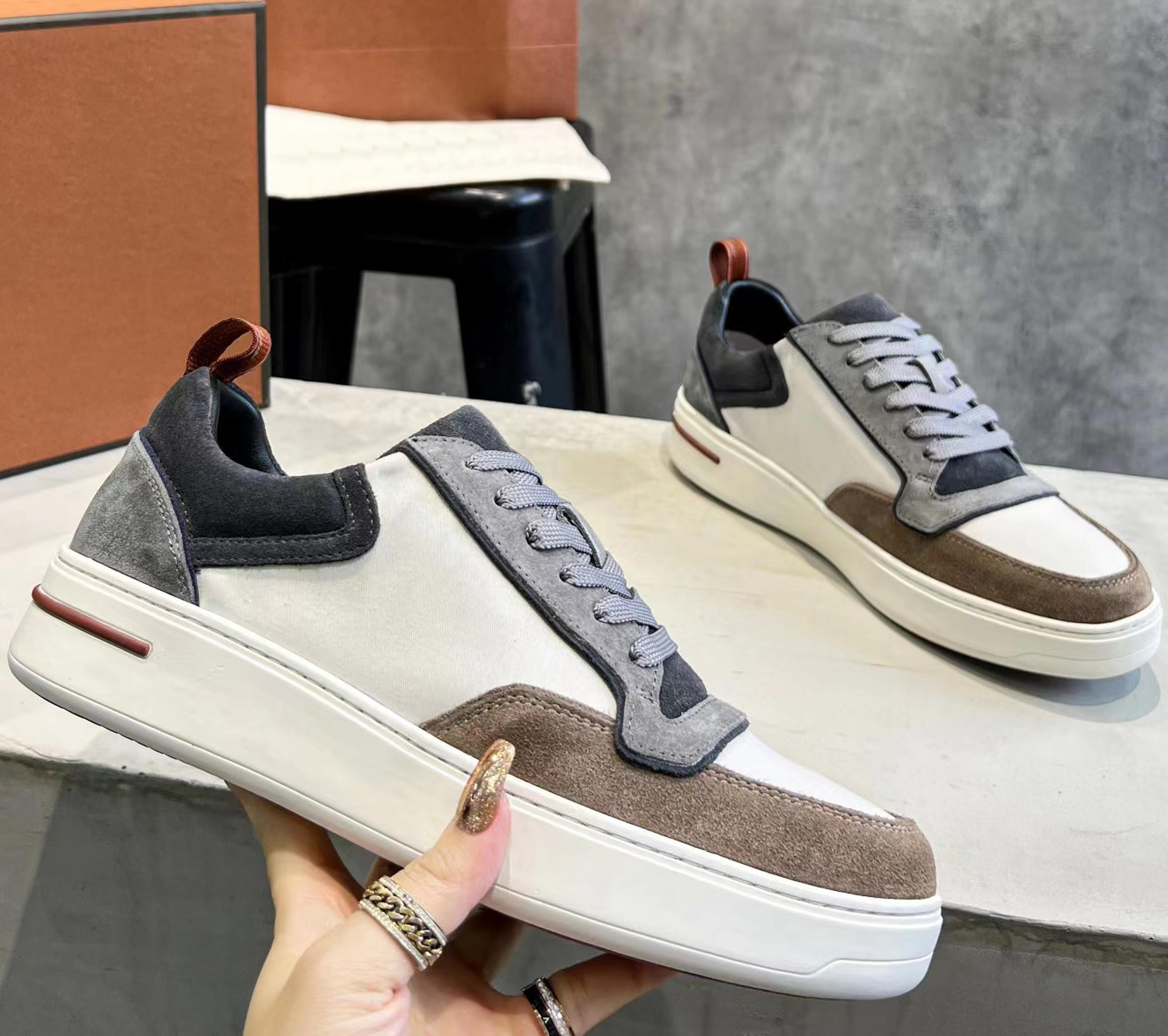 

Men Running Shoes Piana high quality Loro Runner Sneaker Designer Sneakers Breathable Mesh Textile Suede Leather Luxury Comfortable A4