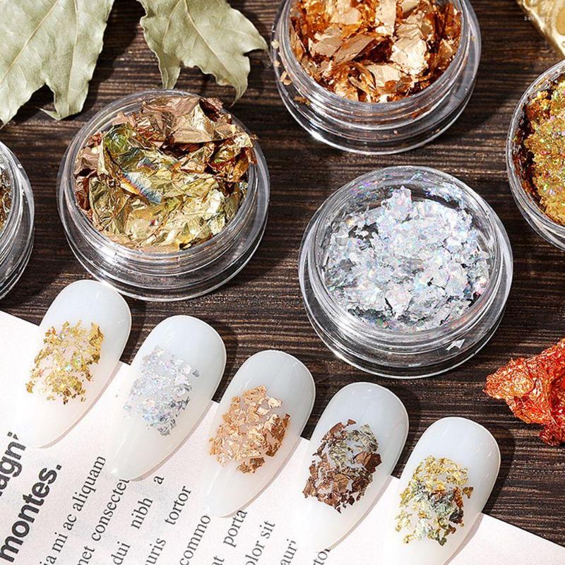 

Nail Stickers Colorful Silver Gold Leaf Aluminum Art Decorations Manicure Accessories 3D DIY Foils